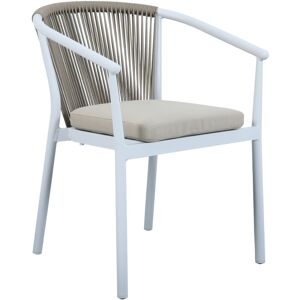 AXI Suvi Chaises de Jardin, 2 Chaises blanches, Coussins en Polyester Kaki, Dossier Corde d'oléfine 2 Chaises de jardin en Aluminium Chaises Exterieur, - Publicité