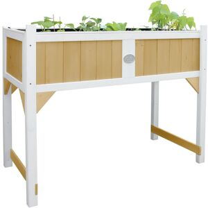 AXI - Table de Culture en bois avec Bac & Voile de Jardin Potager sur Pied / Jardinière en marron & blanc - Marron - Publicité