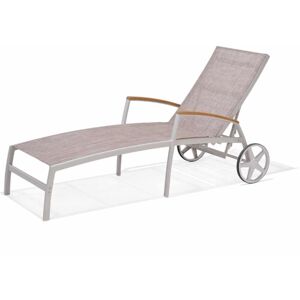 Chillvert - Bain de Soleil Jardin Multipositions Imperia Bois Aluminium 180,40x77,60x102,90 cm Beige - Publicité