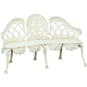 Biscottini - Banc de jardin 130x50x82 cm Banc en fonte Canapé extérieur et intérieur Chaise élégante Canapé de jardin ancien Style Liberty - Publicité