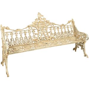 Biscottini - Banc de jardin en fonte 180x65x100 cm Canapé d'extérieur élégant Banc ancien Liberty ancienne avec accoudoirs Chaise 3 places - Publicité