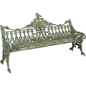 Biscottini - Banc de jardin en fonte 180x65x100 cm Canapé d'extérieur élégant Banc ancien Liberty ancienne avec accoudoirs Chaise 3 places - Publicité