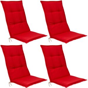 Beautissu - Matelas Coussin pour Chaise Fauteuil de Jardin terrasse Set de 4 Base hl 120x50x6cm Rouge - Publicité