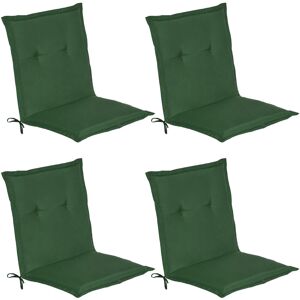 Beautissu - Set de 4 Matelas Coussin pour Chaise Fauteuil de Jardin terrasse Loft nl 100x50x6 cm Vert foncé - Publicité