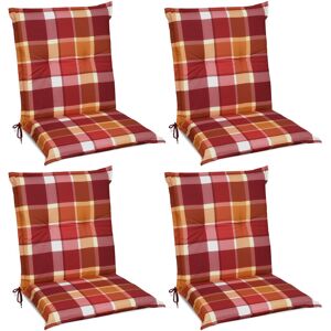 Beautissu - Set de 4 Matelas Coussin pour Chaise Fauteuil de Jardin terrasse Sunny 100x50x6cm Rouge - Publicité