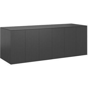 VIDAXL Boîte à coussins de jardin Résine tressée 291x100,5x104 cm Noir - Publicité