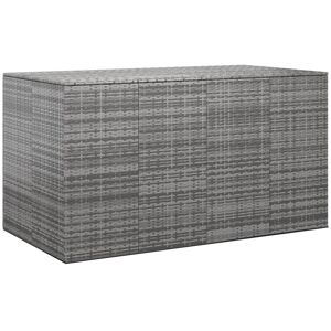 VIDAXL Boîte à coussins de jardin Résine tressée 194x100x103 cm Gris - Publicité