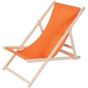 MUCOLA Canapé de plage, divan de jardin chaise longue de jardin en bois divan pliant - orange - Publicité