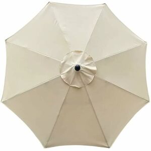 Ulisem - Housse de parasol, 8 baleines, 3 m, imperméable, résistante aux uv, tissu de remplacement, pour terrasse, extérieur, terrasse, beige - Publicité
