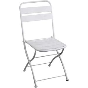 VACCHETTI Chaise de jardin pliante Blanc 42x50 cm h 85 cm en Métal mod. Rovigo - Publicité