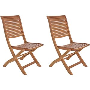 Hellin - Chaise de jardin pliante en acacia (lot de 2) - cancale - bois clair - Publicité