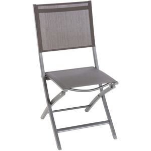 HESPERIDE Chaise de jardin pliante Essentia - Aluminium et texaline - 57 x 45 x 90 - Gris foncé - Publicité