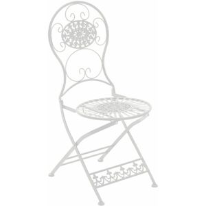 Chaise de Jardin Pliante Mani - Chaise de Balcon en Fer Forgé avec Hauteur d'Assise 45 cm - Meuble de Terrasse et pour Usage Extérieur - Couleur:, Couleur:Blanc - Publicité