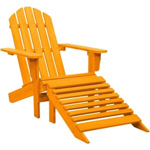 VIDAXL Chaise de jardin Adirondack avec pouf Bois de sapin Orange - Publicité