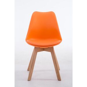 CLP Chaise de salle à manger avec cadre en bois naturel et assis dans différentes couleurs comme colore : Orange - Publicité