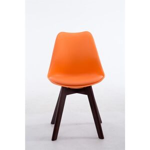 CLP Chaise de style moderne avec cadre en bois foncé et assis dans différentes couleurs comme colore : Orange - Publicité
