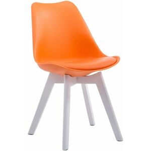 CLP Chaise de cuisine avec des jambes en bois blanc recouvert de différentes couleurs colore : Orange - Publicité