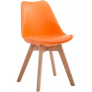 CLP Chaise de cuisine avec des jambes en bois clair recouvertes de différentes couleurs colore : Orange - Publicité