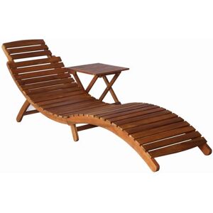 VIDAXL Chaise longue avec table Bois d'acacia massif Marron - Publicité