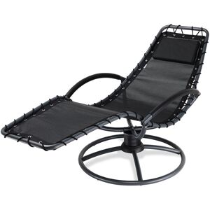 Casaria - Chaise longue de relaxation Eve en acier laqué Fonction bascule Coussin Chaise Fauteuil de jardin à bascule Anthracite - Publicité