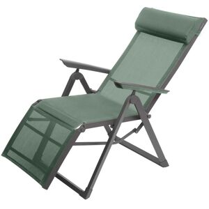 HESPERIDE Fauteuil de jardin inclinable Decima vert olive & graphite 8 positions en aluminium traité époxy - Hespéride - Vert olive / anthracite - Publicité