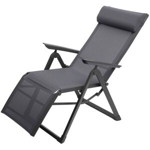 HESPERIDE Fauteuil de jardin inclinable Decima ardoise & gris quartz 8 positions en aluminium traité époxy - Hespéride - Ardoise / gris quartz - Publicité