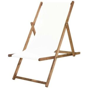 SPRINGOS Chaise longue en bois imprégné avec une toile blanche. - bianco - Publicité