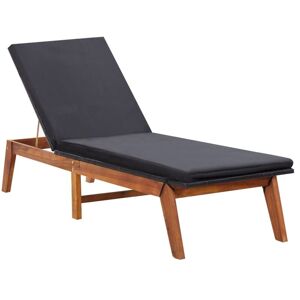 Vidaxl - Chaise longue et coussin Résine tressée et bois d'acacia massif - Publicité