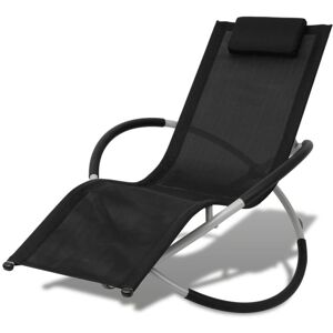 Vidaxl - Chaise longue géométrique d'extérieur Acier Noir et gris - Publicité
