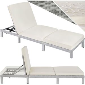 Tectake - Bain de soleil sofia 6 positions - chaise longue, transat bain de soleil, transat jardin - gris clair - Publicité