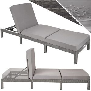 Tectake - Bain de soleil sofia 6 positions - chaise longue, transat bain de soleil, transat jardin - gris - Publicité