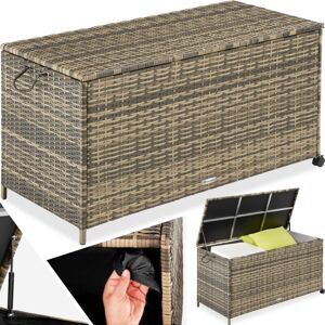 TECTAKE Coffre de rangement avec cadre en aluminium et roues 297l, 117x54x64cm - coffre de rangement exterieur, malle de rangement, caisse de stockage de - Publicité