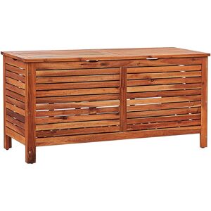 BELIANI Boîte de Rangement de Jardin en Bois Foncé Acacia Extérieur 130 x 64 cm Riviera - Publicité