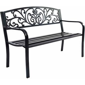 Banc de Jardin 2 Places en Métal 127 x 60 x 85 cm Style Classique Charge max : 280 kg Banquette de Jardin - Costway - Publicité