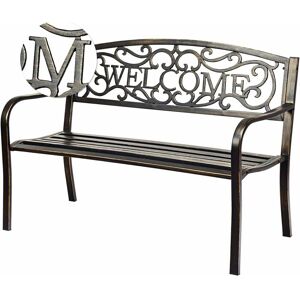 Banc de Jardin 3 Places Extérieur Cadre Métallique Style Ancien 127 x 63,5 x 89 cm Résistant aux Intempéries Charge 320kg - Costway - Publicité