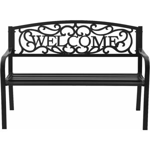 Banc de Jardin 3 Places Extérieur Cadre Métallique Style Ancien 127 x 63,5 x 89 cm Résistant aux Intempéries Charge 320kg - Costway - Publicité