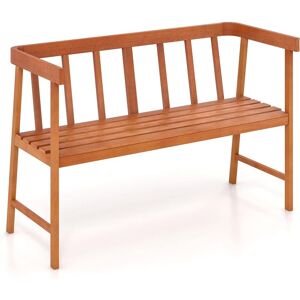 COSTWAY Banc de Jardin en Bois Acacia, Banquette de Jardin Extérieure à Lattes 2 Places Charge 360KG, Large Dossier, pour Patio Cour Balcon, 110 x 46 x 72 cm - Publicité