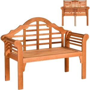 Costway - Banc de Jardin Pliable en Bois en Eucalyptus avec Dossier Haut, Banquette de Jardin Exterieure 2 Places avec Accoudoirs Charge 360KG, pour Patio Cour Balcon, 123 x 54 x 96cm - Publicité