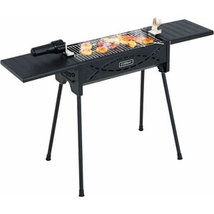 Costway - Barbecue à Charbon de Bois, Barbecue Pliable avec Fourchette à Rôtir Electrique, 2 Grilles de Cuisson, 2 Plateaux Latéraux Amovibles, Pieds Amovibles pour bbq, Camping, Pique-Nique - Publicité