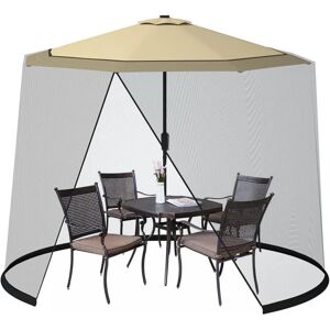 Costway - Moustiquaire pour Parasol en Maille Polyester, avec 2 Porte à Double Fermeture Eclair et Base Remplissable, Moustiquaire Réglable pour Parasol et Tonnelle de ø2,5 à 3 m - Publicité