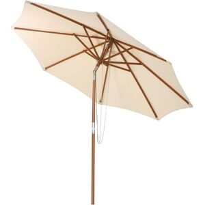 Costway - Parasol Inclinable Ø3m Toile Polyester Imperméable avec Cordon de Serrage 8 Baleines Ventilation pour Jardin Cour Beige - Publicité