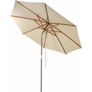 Costway - Parasol Inclinable Ø2,7m Toile Polyester Imperméable avec Cordon de Serrage 8 Baleines Ventilation pour Jardin Cour Beige - Publicité