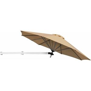 COSTWAY Parasol Mural en Aluminium Ø 250 CM, Parasol en Porte-à-Faux de Balcon avec Mât Réglable, Parasol Inclinable avec Tissu anti-UV et Évent, pour Terrasse, Jardin, Café (Beige) - Publicité