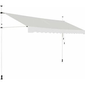 Costway - Store Banne Manuel Rétractable de 3,5 x 1,25M avec Manivelle Hauteur Réglable 200-300CM, Auvent de Terrasse en Aluminium Tissu Oxford - Publicité