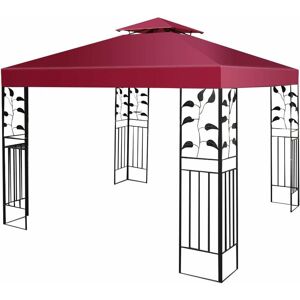 Toile de Rechange en Polyester Impérméable de Jardin 3 x 3 m pour Pavillon Tonnelle Tente Vin Rouge - Costway - Publicité