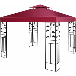 Toile de Toit de Rechange en Polyester Impérméable de Jardin pour Pavillon Tonnelle Tente, 3 x 3 m (Vin Rouge) - Costway - Publicité