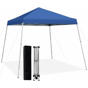 COSTWAY Tonnelle de Jardin Instantanée Pliable 3x3m/Tente de Jardin 3 Hauteurs Réglable Sac avec Sangles Anti-UV 50+ Imperméable pour Marché Patio Camping Bleu - Publicité