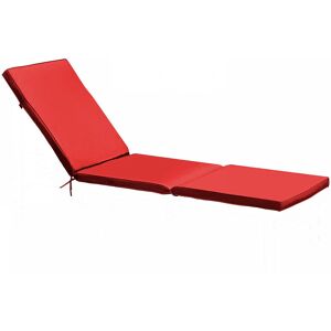 Oviala - Coussin pour bain de soleil rouge 186 x 53 x 5 cm - Rouge - Publicité