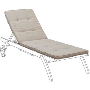 Coussin Moelleux pour Chaise Longue Transat de Jardin 192 x 56 x 5 cm en Tissu Imperméabe anti-UV Beige Idéal pour Bain de Soleil Beliani - Publicité