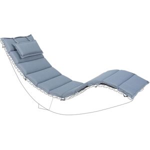 Coussin pour chaise longue Brescia 60 x 180 cm en Tissu Imperméabe Bleu Beliani - Publicité